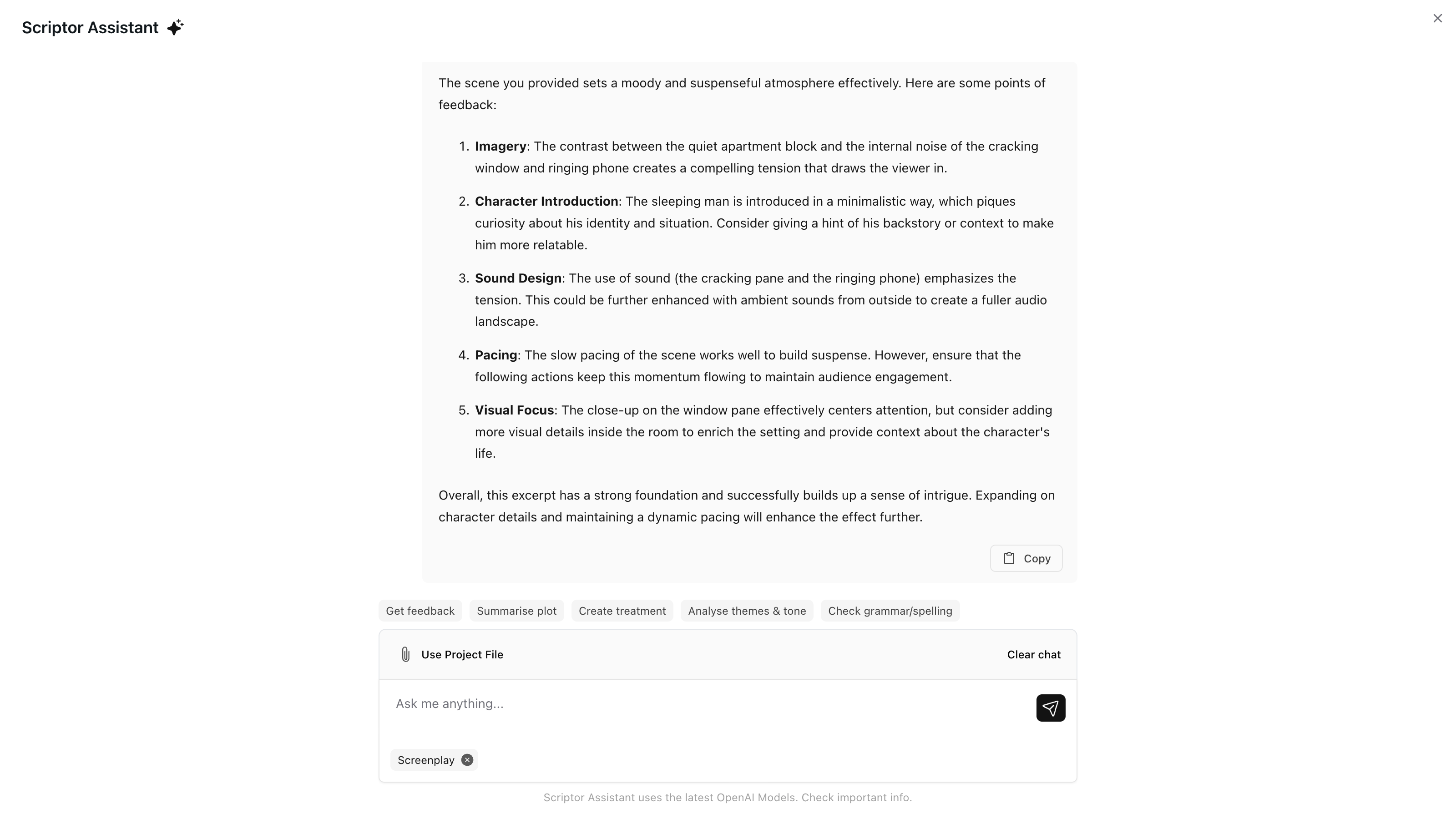 Assistant preview